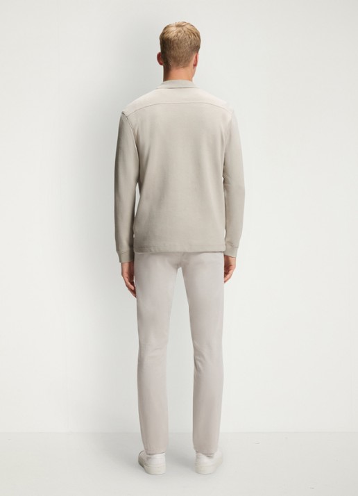 BOSS Regular fit polo met logo - achterkant taupe