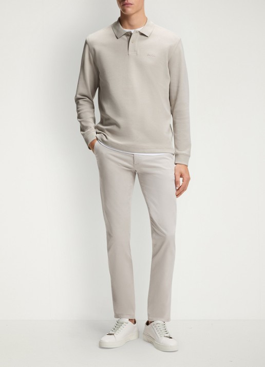 BOSS Regular fit polo met logo - voorkant 5 taupe
