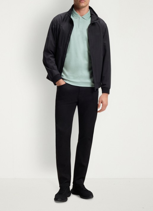 BOSS Regular fit polo met logo - voorkant 4 lindegroen