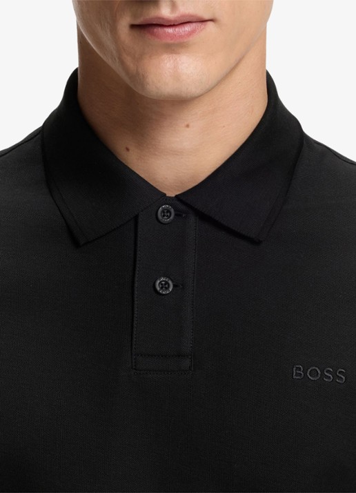 BOSS Regular fit polo van katoen - detail 4 zwart