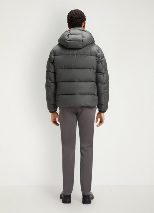 BOSS Regular-fit puffer jack van waterafstotend materiaal - achterkant open grey-062 / grijs