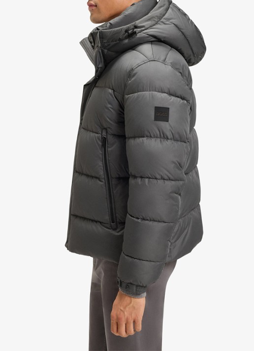 BOSS Regular-fit puffer jack van waterafstotend materiaal - detail 6 open grey-062 / grijs