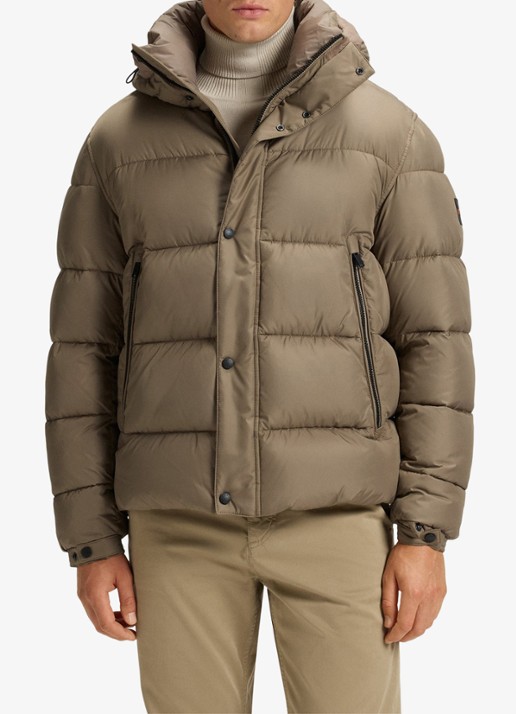 BOSS Regular-fit puffer jack van waterafstotend materiaal - detail 4 open green-346