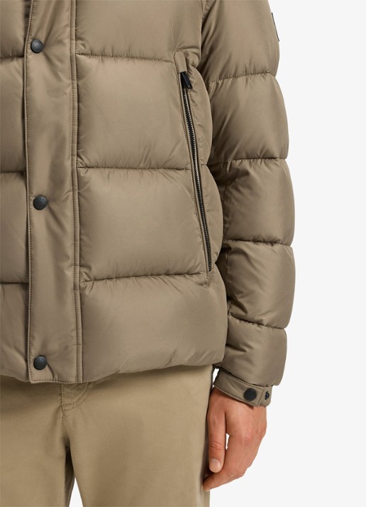 BOSS Regular-fit puffer jack van waterafstotend materiaal - detail 6 open green-346