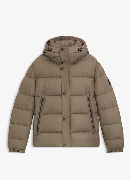 BOSS Regular-fit puffer jack van waterafstotend materiaal - voorkant 2 open green-346