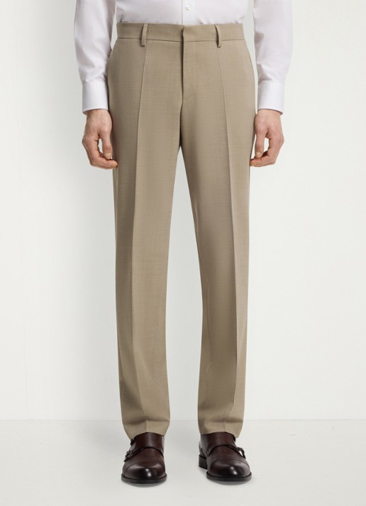 BOSS Regular-fit tweedelig pak van onderhoudsvriendelijk materiaal - detail 3 beige/khaki-250