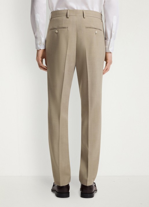 BOSS Regular-fit tweedelig pak van onderhoudsvriendelijk materiaal - detail 5 beige/khaki-250