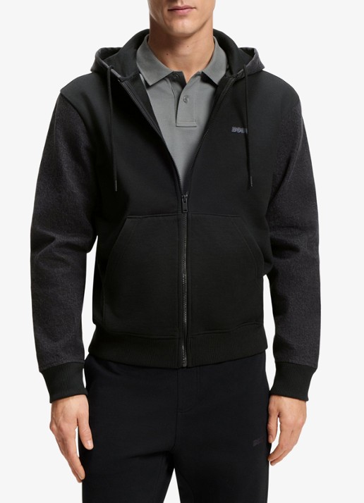 BOSS Relaxed fit trainingspak met logo - voorkant 3 zwart