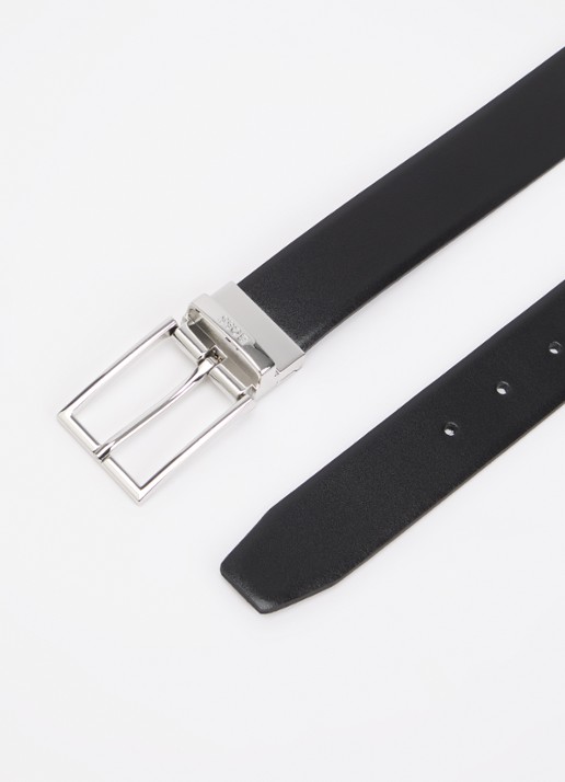 BOSS Reversible riem van leer  - detail 6 zwart
