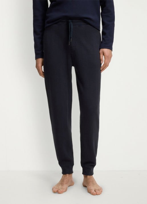 BOSS Ribgebreide tapered fit joggingbroek