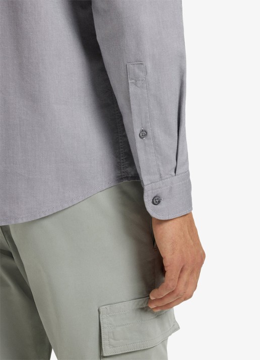 BOSS Rickert regular fit overhemd van  katoen - detail 3 lichtgrijs