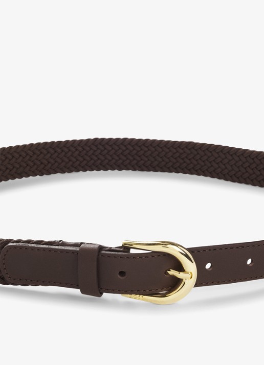 BOSS Riem met gevlochten detail - detail 2 donkerbruin