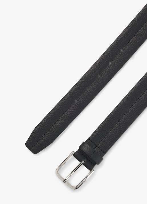 BOSS Riem van leer - detail 3 zwart