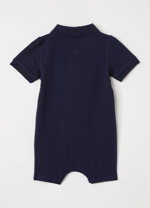 BOSS Romper met logoborduring - voorkant 2 donkerblauw