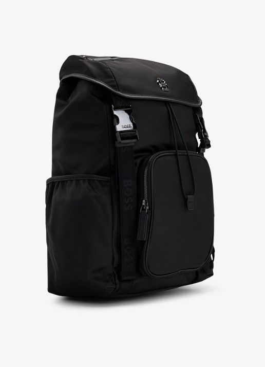 BOSS Rugtas van twill met Double B-monogram - detail 4 zwart