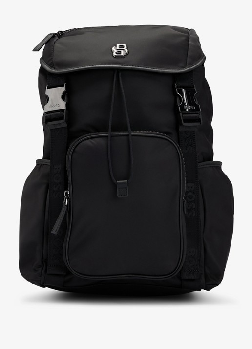 BOSS Rugtas van twill met Double B-monogram
