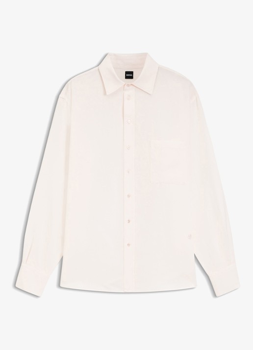 BOSS Saturday blouse met borstzak - voorkant 2 light/pastel pink-680 / roze