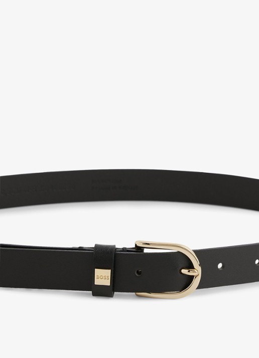 BOSS Scarlet riem van leer - detail 5 zwart