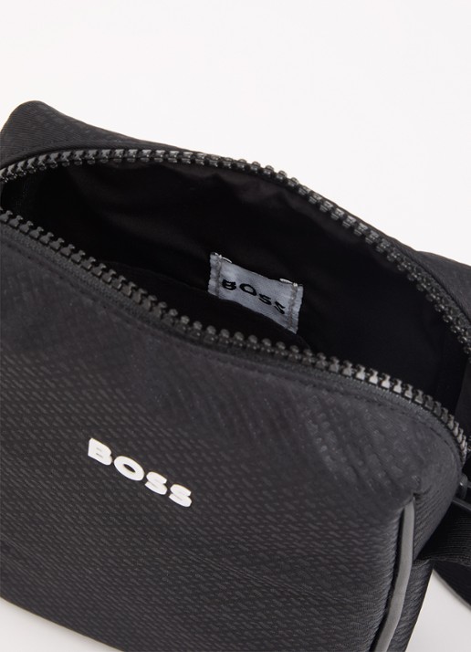 BOSS Schoudertas met logo  - detail zwart