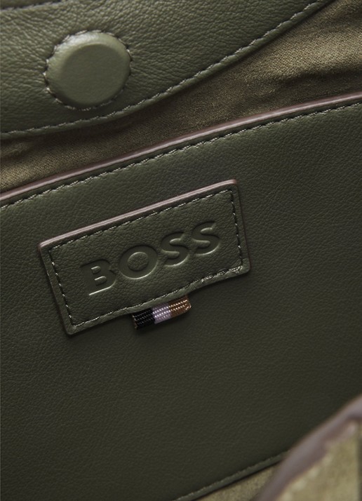 BOSS Schoudertas van imitatieleer - detail 2 groen