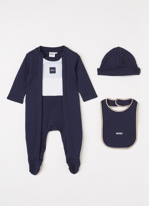 HUGO BOSS Set van babypak met muts en slab in giftbox 3-delig