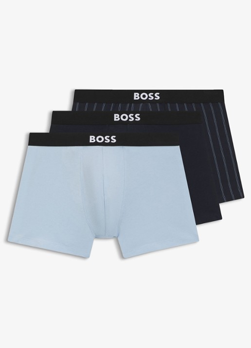 BOSS Set van drie boxershorts van stretchkatoen - voorkant open blue-462 / blauw