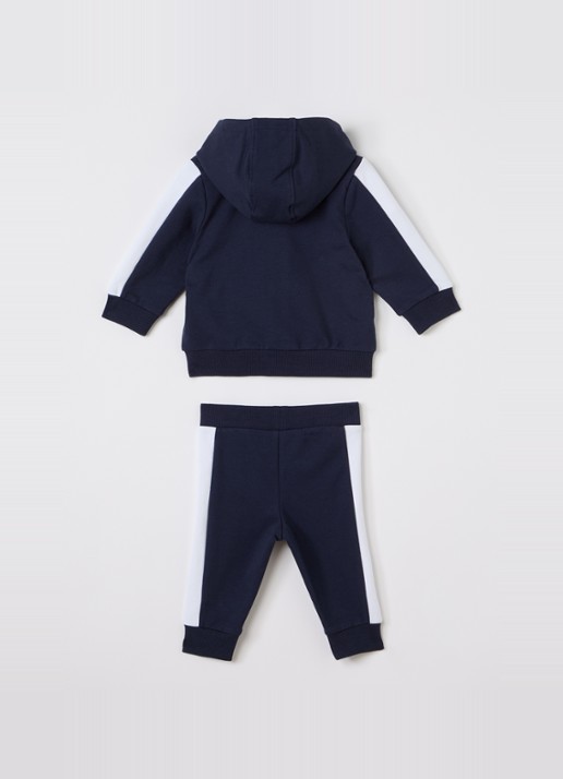 BOSS Set van sweatvest, T-shirt en joggingbroek 3-delig - achterkant donkerblauw
