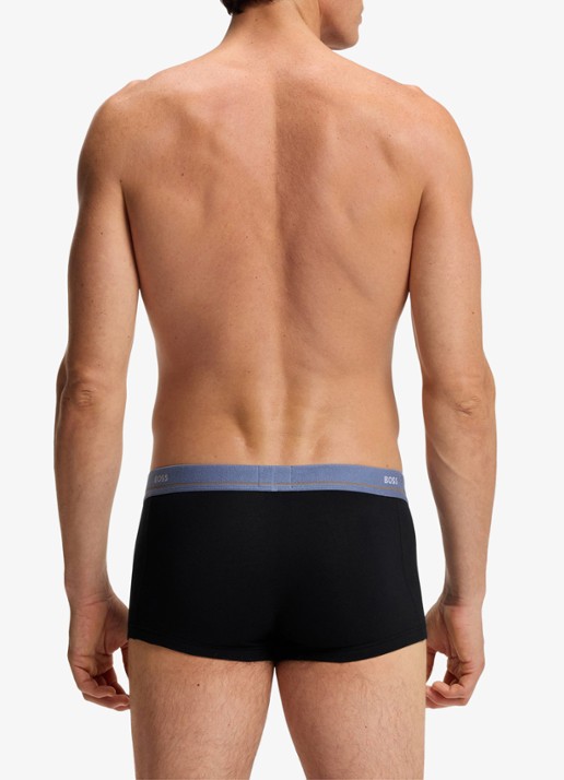 BOSS Set van vijf korte boxershorts met logotailleband van stretchkatoen - achterkant 5 legergroen