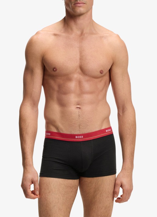 BOSS Set van vijf korte boxershorts met logotailleband van stretchkatoen