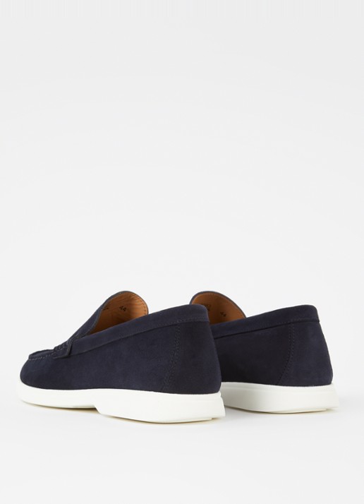 BOSS Sienne loafer van suède - achterkant 2 donkerblauw