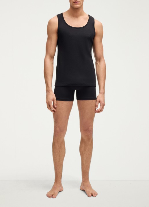 BOSS Singlet met logo in 3-pack   - voorkant 5 zwart