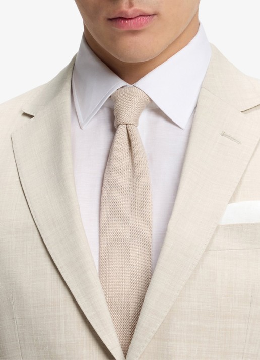 BOSS Slim fit 2-delig pak in wolblend - detail 5 open beige-286 / beige