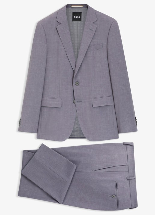 BOSS Slim fit 2-delig pak in wolblend - voorkant 2 medium purple-510 / paars