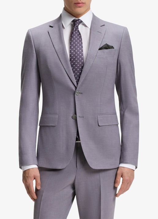 BOSS Slim fit 2-delig pak in wolblend - voorkant 3 medium purple-510 / paars