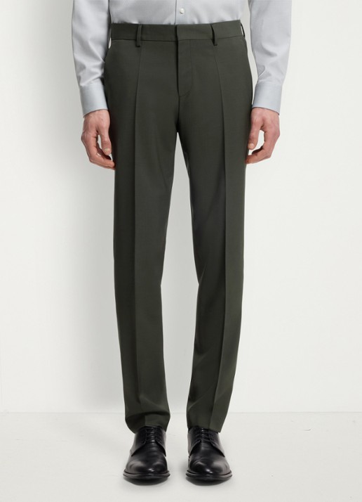 BOSS Slim fit 2-delig pak in wolblend - detail 5 groen