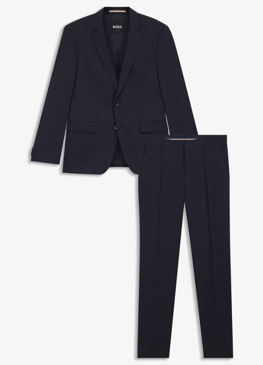 BOSS Slim fit 2-delig pak van scheerwol - voorkant 2 donkerblauw