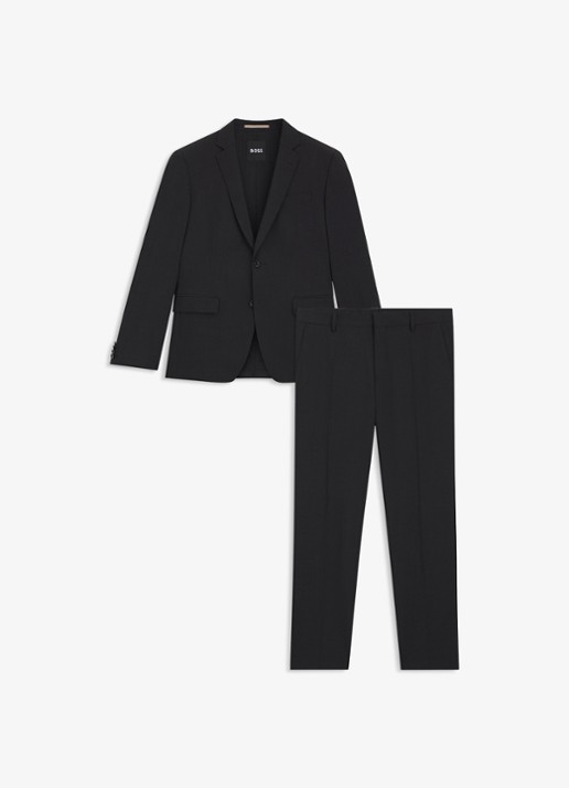BOSS Slim fit 2-delig pak van scheerwol - voorkant donkergrijs