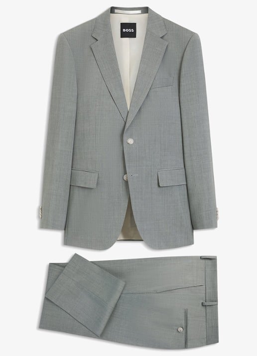BOSS Slim fit 2-delig pak van wol - voorkant 7 dark beige-254 / beige