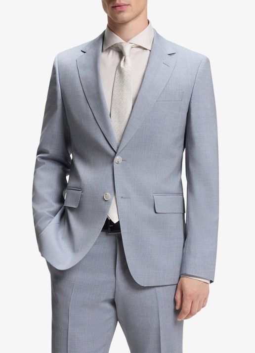 BOSS Slim fit 2-delig pak van wol - detail 3 light/pastel blue-450 / lichtblauw