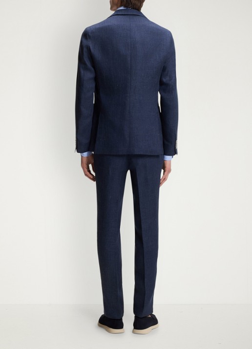 BOSS Slim-fit blazer in linnenblend met opgestikte zakken - achterkant 3 lichtblauw