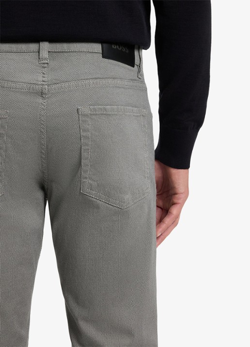 BOSS Slim fit broek met steekzakken - detail 3 zwart
