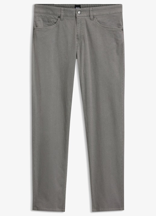 BOSS Slim fit broek met steekzakken - voorkant 5 zwart