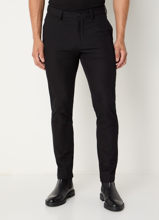 BOSS Slim-fit broek van een katoenmix met stretch