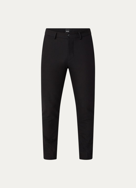 BOSS Slim-fit broek van een katoenmix met stretch - voorkant 4 zwart
