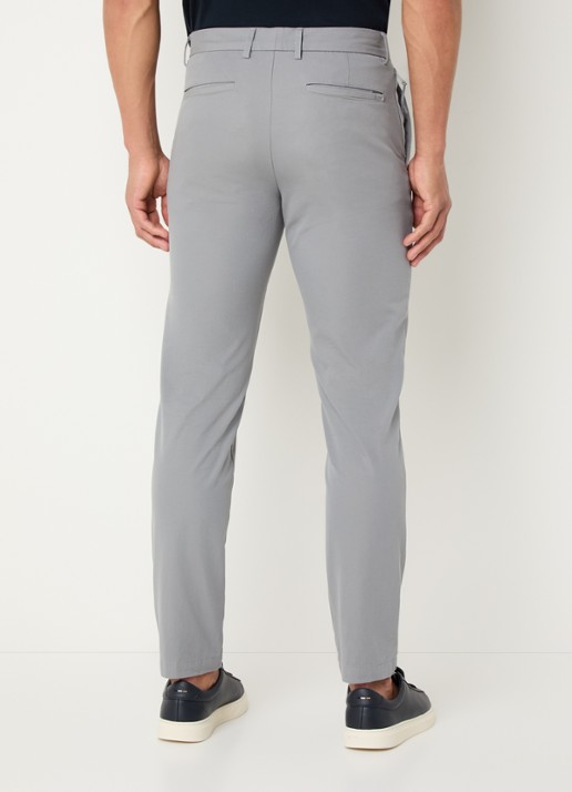 BOSS Slim-fit broek van een katoenmix met stretch - achterkant open grey-070 / grijs