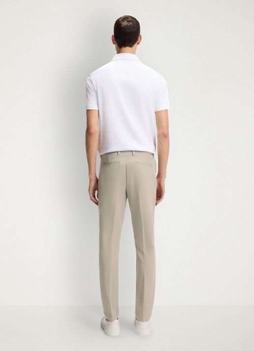 BOSS Slim-fit broek van een katoenmix met stretch - achterkant 3 open beige-294 / beige