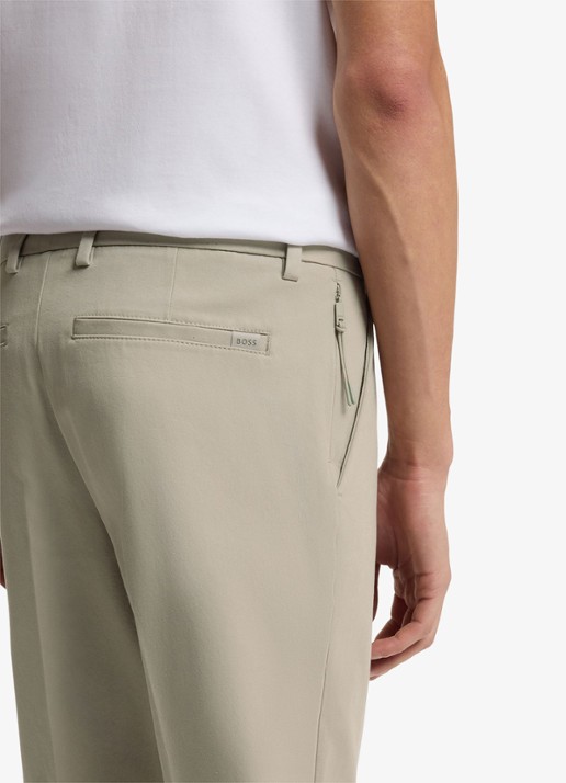 BOSS Slim-fit broek van een katoenmix met stretch - detail 5 open beige-294 / beige