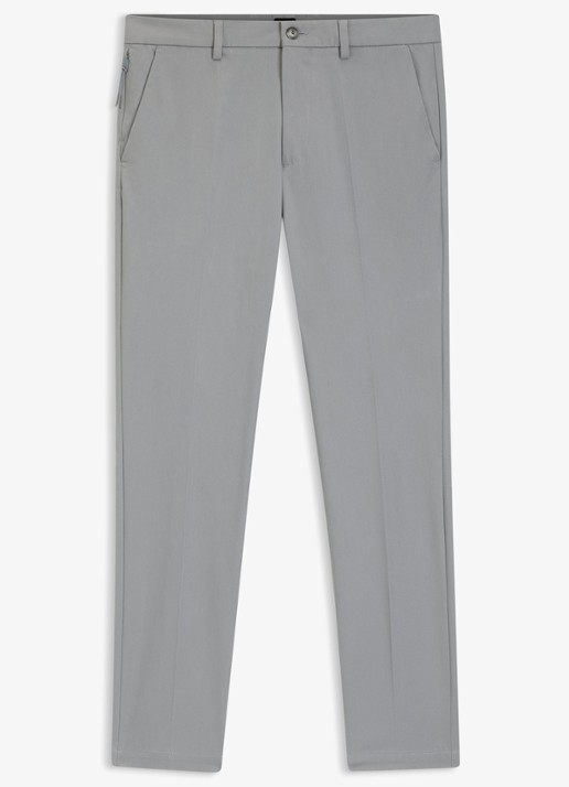 BOSS Slim-fit broek van een katoenmix met stretch - voorkant 4 silver-047 / zilver