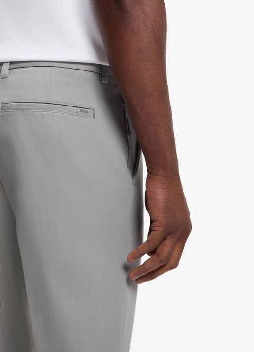 BOSS Slim-fit broek van een katoenmix met stretch - detail 5 open grey-079 / grijs