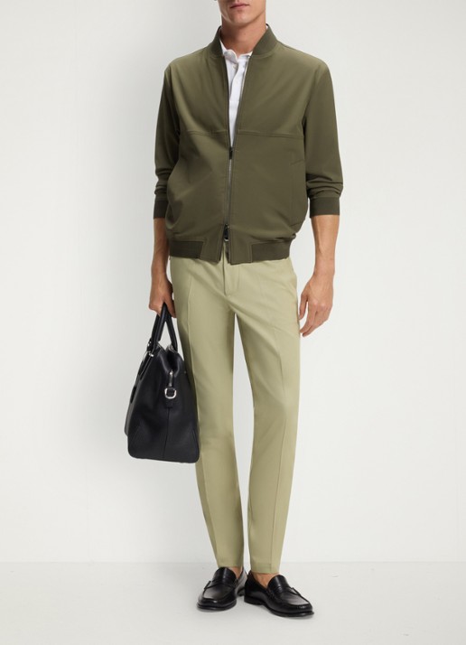BOSS Slim-fit broek van een katoenmix met stretch